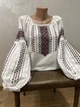 Стильна гуцульська вишиванка на білому домотканому полотні ручної роботи ж-3282. 2XL - зображення 4