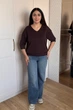 Светр INEDIT 10865 Dark-Brown ONE SIZE - зображення 5