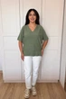 Светр INEDIT 10856 Olive ONE SIZE - изображение 5
