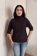 Светр INEDIT 10867 Dark-Brown ONE SIZE - зображення 1