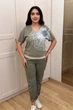 Футболка INEDIT 50032 Olive M - изображение 5