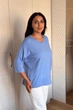 Светр INEDIT 10858 Blue ONE SIZE - изображение 2