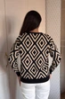 Светр INEDIT 10617 Black-Beige ONE SIZE - зображення 3