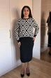 Светр INEDIT 10617 Black-White ONE SIZE - изображение 5