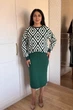 Светр INEDIT 10617 Dark-Green ONE SIZE - зображення 5