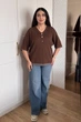 Светр INEDIT 10863 Brown ONE SIZE - изображение 5