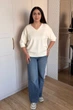 Светр INEDIT 10865 Latte ONE SIZE - изображение 5