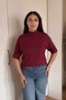 Светр INEDIT 10857 Burgundy ONE SIZE - изображение 1