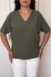 Светр INEDIT 10856 Khaki ONE SIZE - изображение 2