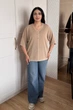 Светр INEDIT 10863 Beige ONE SIZE - зображення 5