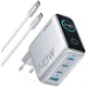 Мережевий зарядний пристрій Anker Laptop GaN Charger 140W 3xUSB-C 1xUSB-A Display PD 3.1 PPS Silver (B2697G41) - зображення 2