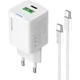 Сетевое зарядное устройство ColorWay GaN Mini CW-CHS062PDC-WT 20W USB-C + USB-A PD 3.0 QC 4.0 PPS + кабель USB-C – USB-C White Белый - изображение 1