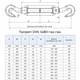 Талреп DIN1480 М10х125 (сложенное состояние 212мм) захват крюк-крюк цинк белый (5шт.) [3N200GG003N1020000] Metalvis - изображение 2
