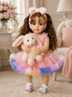 Лялька Reborn Baby Doll Monika 55 см вінілова дівчинка з кучерявим волоссям та аксесуарами, можна купати - изображение 5