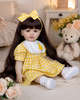 Лялька Reborn Baby Doll Maya 55 см вінілова дівчинка з довгим волоссям та аксесуарами, можна купати - изображение 4
