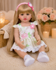 Реалістична лялька реборн Reborn Baby Doll Liliana 55 см – вінілова дівчинка з довгим волоссям та аксесуарами, можна купати - изображение 1