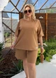 Женский летний костюм с футболкой и шортами K065 3XL-4XL (58-60) Мокко - изображение 1