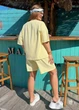 Женский летний костюм с футболкой и шортами K065 3XL-4XL (58-60) Лимонный - изображение 4