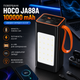 Повербанк Hoco JA88A 100000 mAh 22 5W із швидкою зарядкою LED ліхтариком чотирма USB портами та індикатором заряду чорний - зображення 1