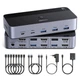 KVM-переключатель UGREEN AK500 HDMI 4K Dual Monitor KVM Switch 2 in 2 Out для подключения 2 мониторов и 2 ПК совместное использование клавиатуры, мыши, принтера поддержка HDR 3D Black (55455) - изображение 2