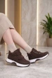 Кроссовки женские Fashion коричневые из экозамши высокие 351238_40 (25 см) - изображение 2