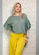 Блуза батистова прямого крою, оливкова Italy Moda 11-104 - оливковий - S-L - изображение 5