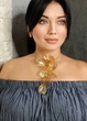 Кольє-трансформер «Flora Verso» з металевою квіткою, золотисте di classe 15-043 - золотистий - One size - зображення 3