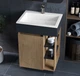 Тумба лакированная, Luxor Idea 50 Дуб, с умывальником Veo Low 50 - изображение 1