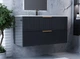 Тумба лакированная, подвесная Luxor Riva 100 Антрацит, с умывальником Loft Low 100 - изображение 2