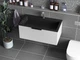 Тумба лакированная, подвесная Luxor French 80, с умывальником Imperio Low 80 Black - изображение 1