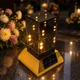 Лампадка на сонячній батареї з матовою скляною 3D колбою | золота підставка | LED 22,5 см - зображення 4