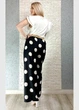Брюки прямі на резинці в крупний горох чорні di classe 12-147 - M-XL - чорний - зображення 5