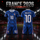 Форма футбольна дитяча France 2026 Mbappe 10 синя комплект футболка та шорти розмір 24 — зріст 130–140 см - зображення 1