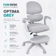 Крісло дитяче для навчання з підставкою для ніг Fundesk Optima Grey - зображення 1