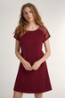 Ночная рубашка женская из модала Ellen Meryl LDM 120/21/02 бордовая с кружевом короткий рукав 3XL - изображение 1