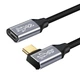 Угловой USB Type-C удлинитель 90° USB 3.1 Gen2, 100W PD, 10 Гбит/с, 4K 60Hz, Type-C папа – Type-C мама - изображение 1
