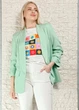 Піджак з костюмної тканини на підкладці без застібки м'ятний Trendy Lady Італія 14-308 - M-L - зелений - зображення 2