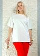 Футболка бавовняна з дрібними паєтками та стразами біла GAGA summer 16-150 - L-XXL - білий - изображение 2