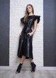 Сукня з екошкіри з рукавами-крильцями та поясом-кушаком чорна You&You Jeans 42-19347 - чорний - M - зображення 6