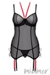 Корсет прозорий з пажами для панчох Obsessive Glandez corset M/L Чорний - зображення 3