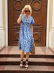 Літня сукня з квітковим принтом Fashion 54/56 джинс - зображення 2