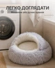 Лежанка для котів і собак 40 см сіра, будиночок лежак для хатніх тварин з екохутра, пухнаста лежанка для котів м'яка - зображення 6