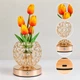 Настольная лампа LED светильник ночник Lesko Tulips Crystal SJP0723002 Yellow в виде букета тюльпанов - изображение 4