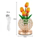 Настольная лампа LED светильник ночник Lesko Tulips Crystal SJP0723002 Yellow в виде букета тюльпанов - изображение 6