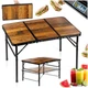 Стіл туристичний Vilde 489402 розкладний 2в1 90 x 60 x 25/54,5 см Коричневий (5900670121669) - зображення 6