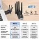 Адаптер Wi-Fi 2в1 2.4ГГц + 5ГГц USB 3.0 ресивер двохдіапазонний бездротовий для комп’ютера мережевий вай фай модуль 5G для пк та ноутбука з 4 антенами 1800 Мбіт/с чорний - зображення 2