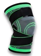 Эластичный наколенник-бандаж на колено, компрессионный Knee Support WN-26 для занятий спортом и фиксации коленного сустава с ремнем на липучке, 1 шт., 45–50 см, размер XL, Зеленый - изображение 1