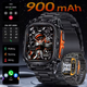 Мужские смарт-часы Military Pro 2.01" HD с Bluetooth звонками, пульсометром, SpO2, LED фонариком и мощной батареей - изображение 1