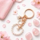 Брелок Pearl Heart Heart із перлинним серцем, Металевий брелок для ключів, сумки та рюкзака - зображення 1