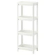 Стеллаж для ванной прямой IKEA VESKEN 36x23x100 см пластиковая белая напольная полка в ванную этажерка ИКЕА ВЕСКЕН 403.078.66 - изображение 1